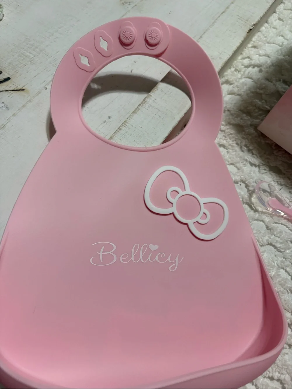 Pink Silicone Baby Feeding Set with Teether